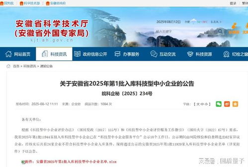 權威認可！安徽量子云入庫科技型中小企業，軟件開發展現硬實力